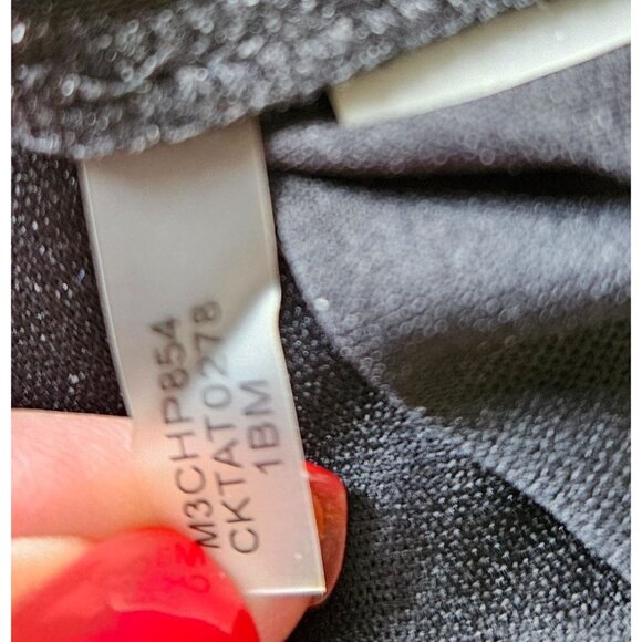 Calvin Klein Woman Size M Blouse V neck Mesh Fabric Lined Ruched Front Art - Picture 6 of 6